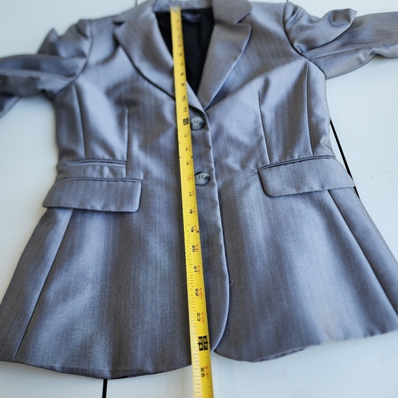 Bloomingdale’s Tahari ASL Womens Silver Gray Jacket Blazer Classic Sz 2 - Picture 10 of 12